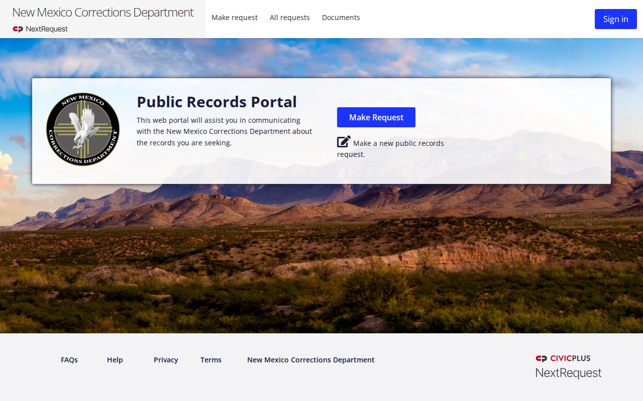 NMCD request portal for Colfax County released offender images