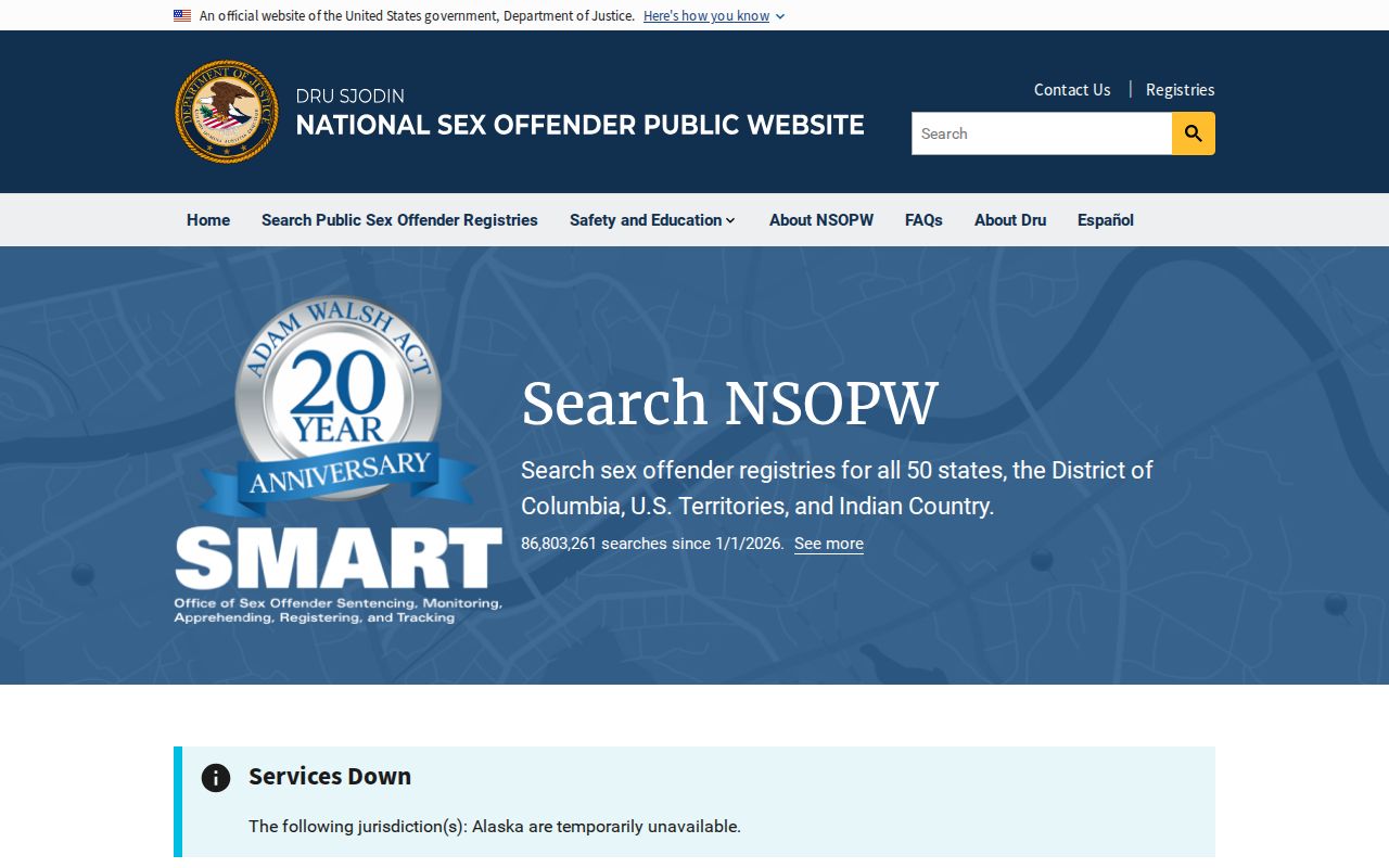 Colfax County VINE inmate check compared with national registry search